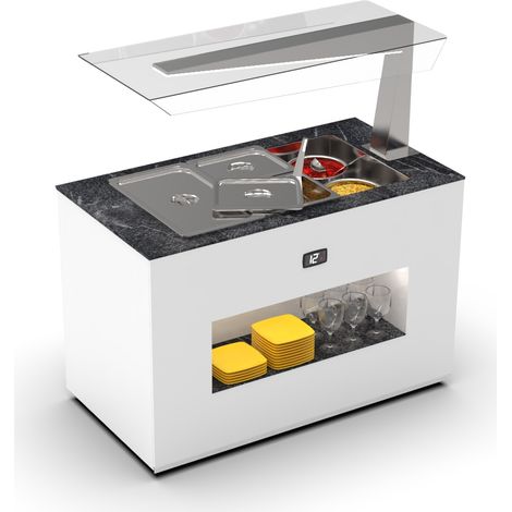 Buffet Réfrigéré avec Anti-Postillon - Cuve de Froid 150 mm +4/+8ºC - L 1400 mm - Sayl (1/3)