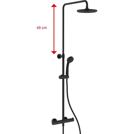 Jika Cubix - Duschset mit Thermostat, Durchmesser 20 cm, mattschwarz H3332I77165311 (1/2)