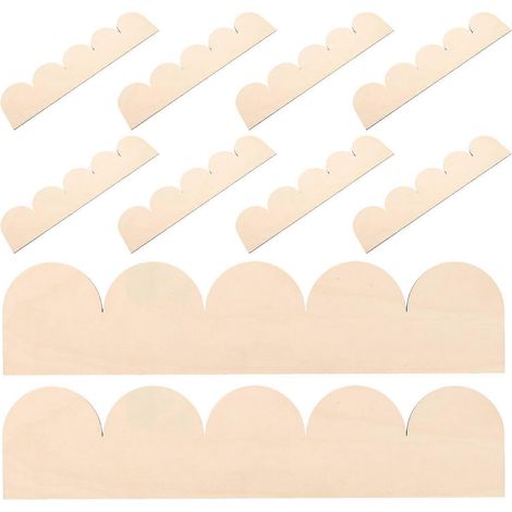 12 moulures festonnées en bois brut - Bandes de cadre courbes pour la décoration de meubles, d'étagères et de portes à faire soi-même (1/4)