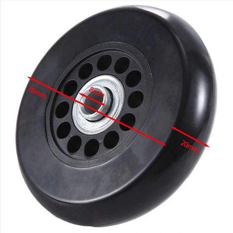 Valise Roues de Remplacement 78x20mm Lot de 2, Kit de Réparation pour Bagages, Pièces de Rechange Universelles, Roulettes de Voyage Robustes, Fixation Simple (1/5)