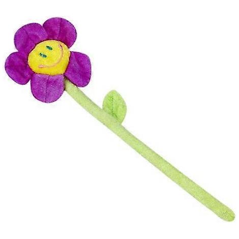 Fleur en peluche avec tiges flexibles et visage souriant, jouet en peluche pour la décoration intérieureviolet (1/5)