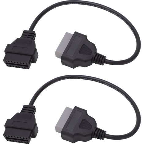 Ortviai Câble de diagnostic OBD2 14 broches vers 16 broches – Lot de 2, noir, léger et portable pour voitures Nissan (1/5)