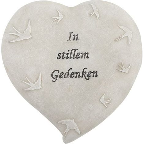 TrendLine Herz In stillem Gedenken 16 x 16 cm grau Figuren, Skulpturen & Statuen