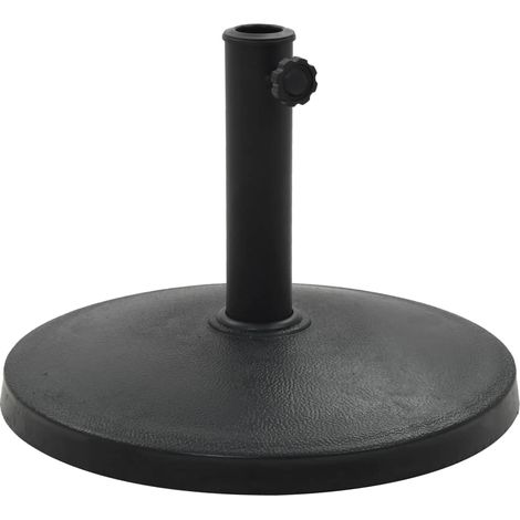 Pied base socle rond de parasol résine diamètre 38 et 48 mm 10 kg noir