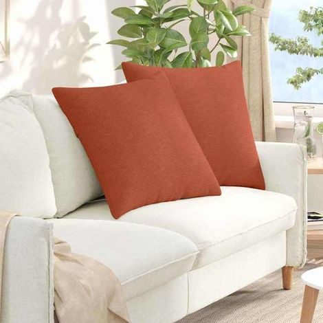 42014039 Coussins de canapé 2 pcs Rouge orange 60 x 60 cm (1/5)