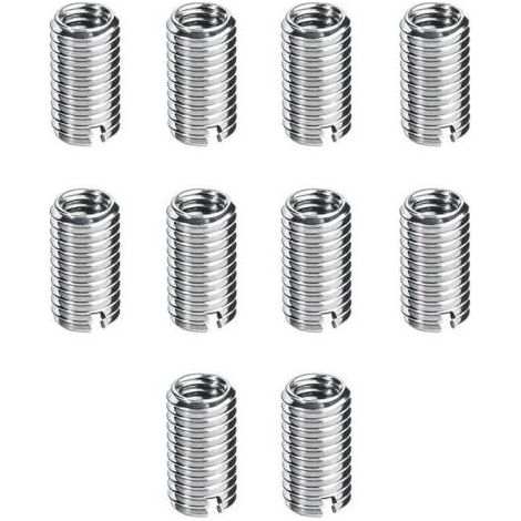 10 Pezzi Inserto Filettato M8/M10, Inserire, Filo Autotaraudeur, Noci, Vite M8 x 1,25 mm Femmina M10 x 1,5 mm Maschio, 12mm Lungo, Kit di Riparazione delle filettature per la Manutenzione di Hardware (1/5)