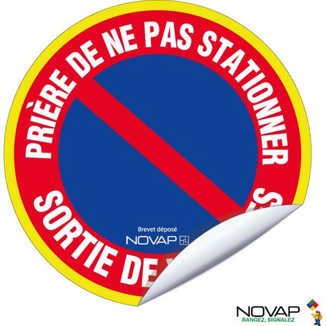 Adhésif Prière de ne pas stationner - Sortie de voitures - haute visibilité - Ø 180mm - 4100333