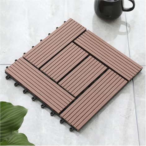 Waterproof wood-plastic floor tiles suitable for terraces, balconies, outdoor wood-plastic flooring, waterproof balconies and courtyards (1/5)