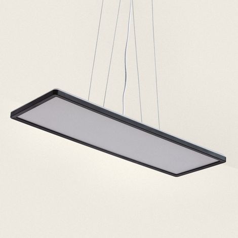 Lampada a Sospensione LED 24W Rettangolare SwitchCCT Selezionabile 580X200 mm Doppia Luce Nero (3000K - 4000K - 6000K) CCT (1/5)