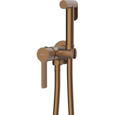 Mitigeur de bidet à encastrer ICONIC avec douche Stop, rond, cuivre mat (1/2)