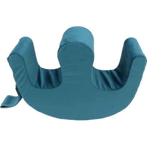 Coussin de retournement multifonctionnel en forme de U, recouvert de flanelle, pour personnes âgées, bleu foncé. (1/5)