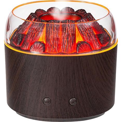 Vulkan-Diffusor für ätherische Öle  Tragbarer 160-ml-Diffusor mit Vulkanflamme, geräuscharmer Betrieb und warmem Umgebungslicht für Büro, Zuhause und Badezimmer