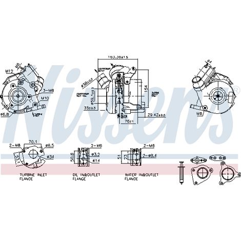 Turbocompresseur, suralimentation Nissens 93830 NISSAN 7701478918 7711497401