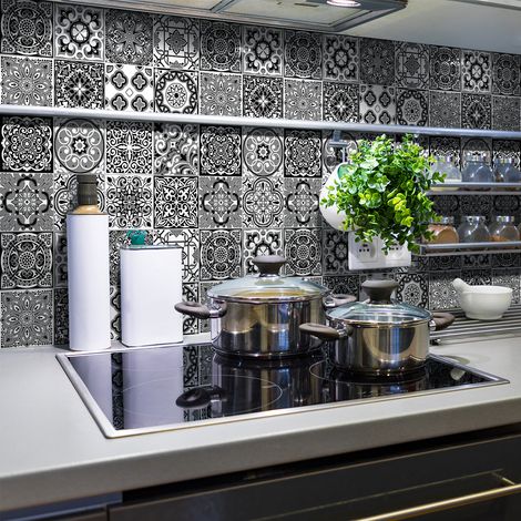 Sticker Mural Carrelage adhésif Cuisine Salle de Bain - 24 STICKERS CARRELAGES AZULEJOS SPRITZIANA - 24stickers10x10cm (1/5)