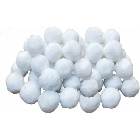 Boules filtrantes pour piscine, média filtrant en fibres pour filtre à sable, blanc (1/5)