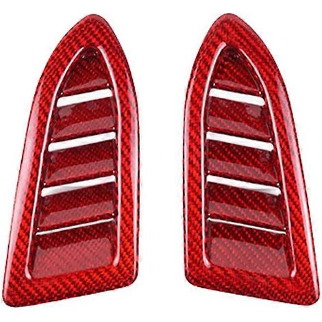 Autocollant en fibre de carbone véritable pour garniture intérieure de tableau de bord, cadre de grille d'aération latérale, rouge, pour voiture (2022-2023). (1/5)