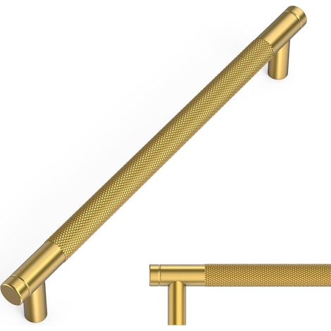 10 Pièces Poignées de Meuble Laiton Brossé Entraxe 192mm en Alliage de Zinc avec Vis pour Cuisine Tiroirs Armoires UK0040 (1/5)