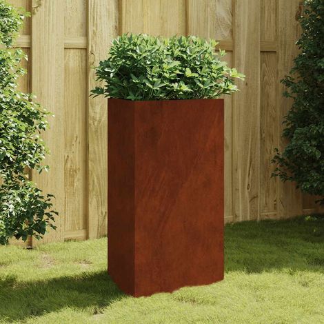 Jardinière de Jardin en Acier Corten Bac à Fleurs Extérieur Balcon Terrasse 50 x 43 x 75 cm - PANGIVO (1/5)