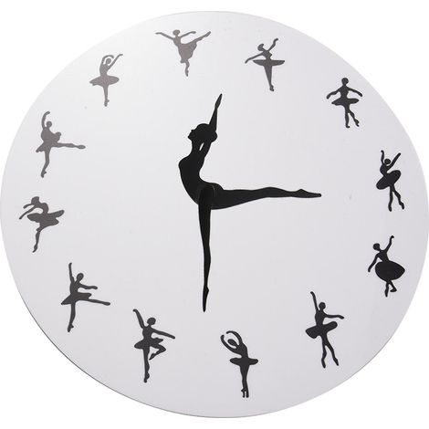Horloge murale charmante pour chambre de bébé fille, horloge murale moderne représentant une danseuse et ses aiguilles. (1/5)