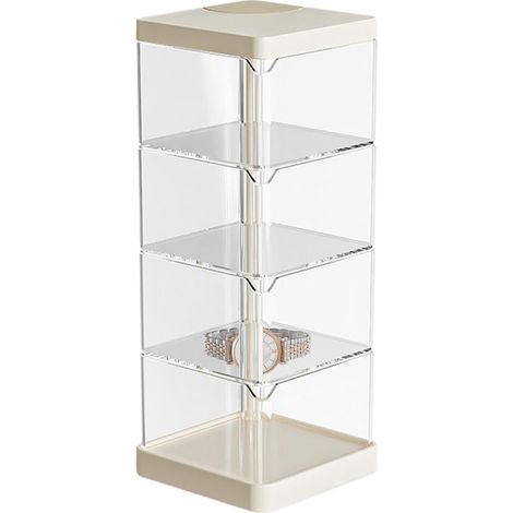 Caja de almacenamiento de escritorio,caja de almacenamiento multicapa,organizador de maquillaje con compartimentos transparentes (1/5)