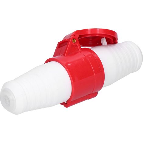 Connecteur industriel étanche IP44 16A 380V-415V, prise 4 broches 3 phases + terre, set étanche, boîtier isolé, 3P+E, usage professionnel. (1/5)