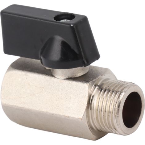 Gasventil mit Kugelgewindetrieb, Innen- und Außengewinde, dickwandiges Messing, sandgestrahlt für Hauswasserleitungen, 3/8 Zoll (1/5)