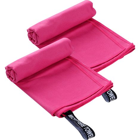 2 serviettes en microfibre, 40 x 80 cm, séchage rapide, ultra-absorbantes, pour voyage et sport (1/5)