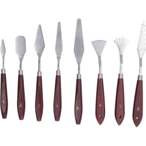 8 Pièces Couteaux à Peinture en Acier Inoxydable, Spatules Palette pour Mélange et Application de Couleurs Artistiques (1/5)