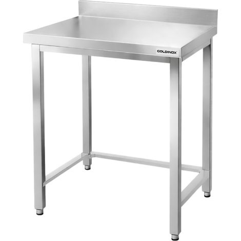 Table de travail en inox Bar 500x500 mm avec renfort et dosseret PREMIUM - GOLDINOX (1/4)