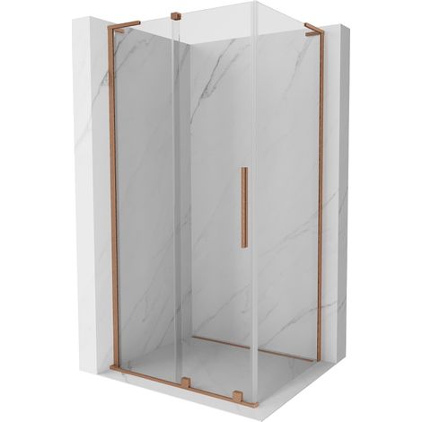 Mexen Velar L cabine de douche coulissante 100 x 70 cm, transparent, cuivre brossé - 871-100-070-03-65 (1/5)