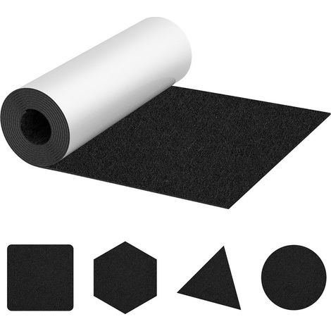 Wolketon Feltro adesivo 50x150cm, Pattino in feltro adesivo per mobili, Pattini antiscivolo per sedie in feltro nero