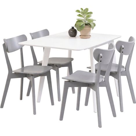 Conjunto de mesas y sillas para comedor Norsica 710, Gris, 76x80x80cm, Diámetro: 0, Número de asientos: 4, Estilo: Contemporary