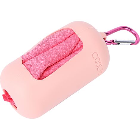 Serviette rafraîchissante portable en microfibre douce et respirante, accessoire de sport multifonction, couleur rose, idéale pour le fitness et l'été. (1/5)