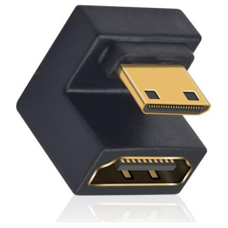 U Shape Adaptateur Mini HDMI vers HDMI 8K, Down Angle Adaptateur Mini HDMI vers HDMI Femelle supportant 8K@60Hz,48Gbps,caméra/Ordinateur Portable/HDTV/projecteur (1 Pack) (1/5)