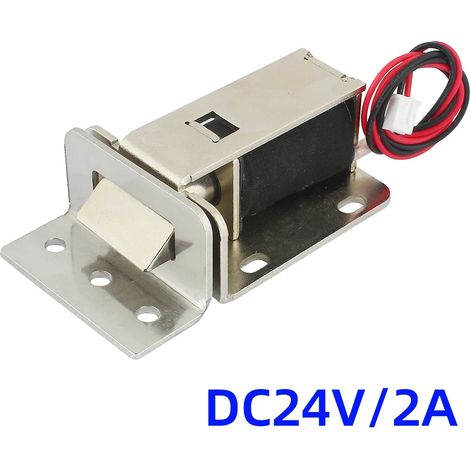Serrure électromagnétique renforcée, 12 V/24 V CC, verrouillage de porte, contrôle d'accès, résistance à la traction 150 kg, 24 V CC, avec boucle (1/5)