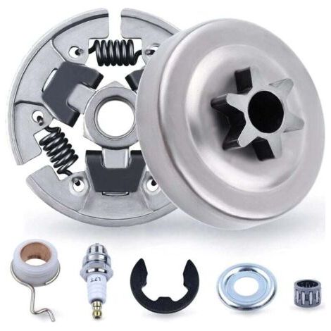 3/8" sprocket and clutch kit for STIHL 017 018 MS170 MS180 021 023 025 MS210 MS230 MS250, sprocket + clutch drum + bearing + washer + electrical clamp + 7-in-1 spark plug--DTEKGAZ