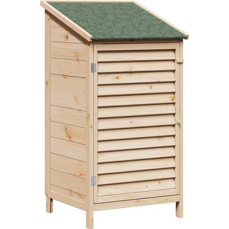 Garden Shed Natural 59 x 56 x 113.5 cm Solid Fir Wood vidaXL