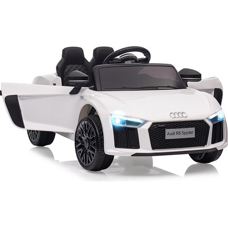Voiture électrique Enfant, Télécommande 2.4G, Lumières LED, 12V Véhicule électrique Enfant 2 Portes avec MP3, Enfants 3+ Ans, Blanc (1/5)