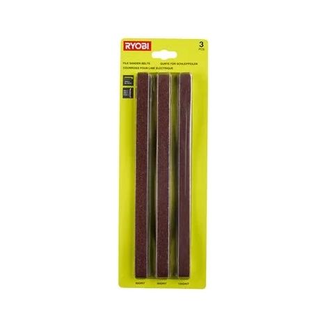 Set di 3 nastri abrasivi RYOBI 13 x 457 mm per levigatrice a nastro - grana 60 - 80 - 120 - RAKPFB03 (1/3)