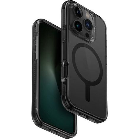 Funda UNIQ Combat para iPhone 16 Pro Max de 6,9" con carga Magclick, color negro/negro carbón. (1/5)