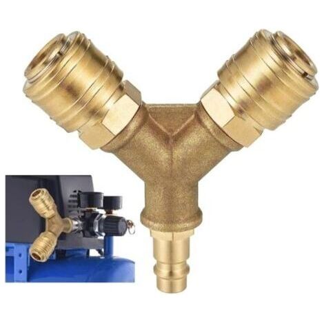 Voies Raccord Air Comprimé, 1/4 Pouce Connecteur d'air Comprimé, Distributeur d’Air Co (1/4)