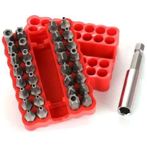 33pcs Embouts de tournevis électrique,Embout pour visseuse,creux, roug (1/5)