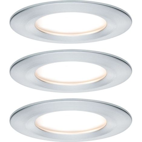 Paulmann LED-Bad-Einbauleuchte 3er Set 18 W Aluminium (gebürstet)