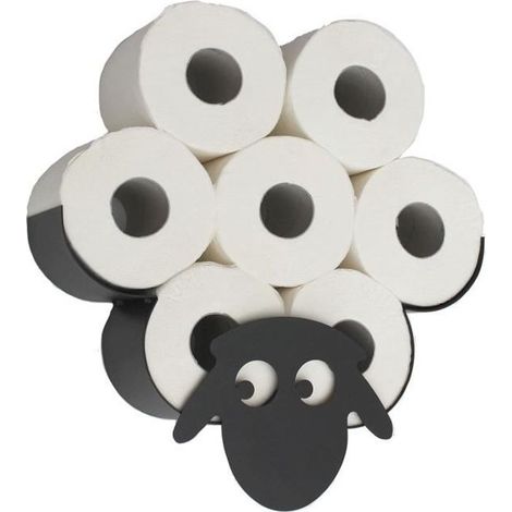 DanDiBo Porte-rouleau de papier toilette mural en forme de mouton en métal Noir (1/4)