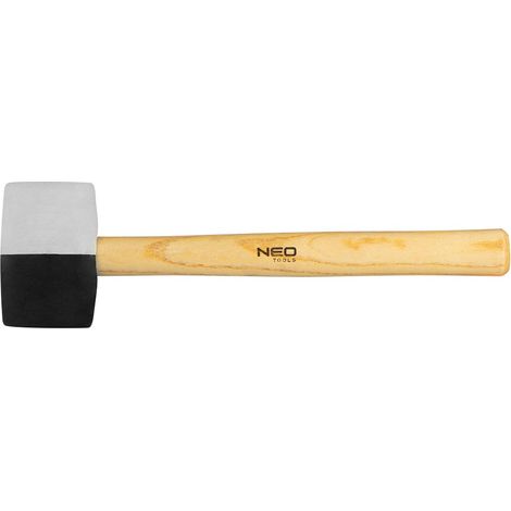 Martillo de goma de 58 mm/450 g, goma blanca y negra.