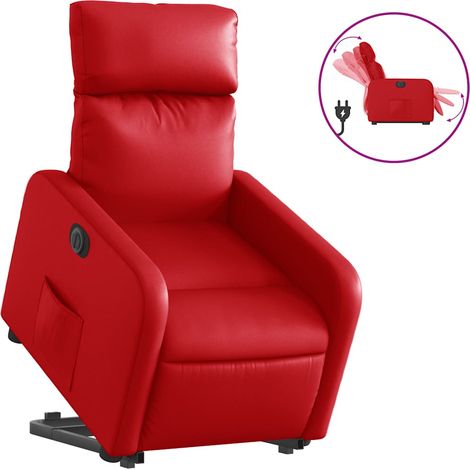 Maison Exclusive - Poltrona Alzapersona Reclinabile Elettrica Rossa in Similpelle