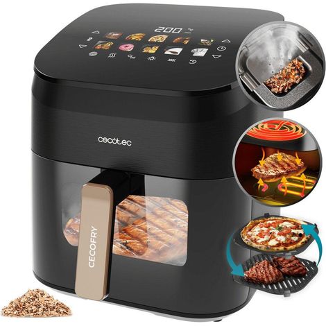 Cecotec Cecofry&Grill Smokin' 6500 Unique 6,5 L Autonome 2200 W Friteuse d’air chaud Noir, Marron (1/3)