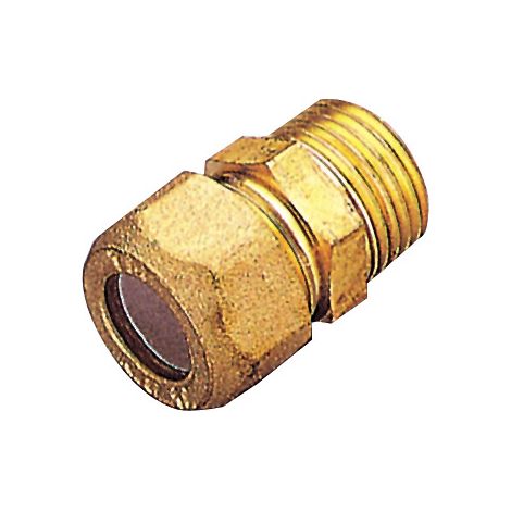 PL RACCORDO OTTONE DIR. BICONO M/GAS 10X3/8- TIEMME- 1,0 pz