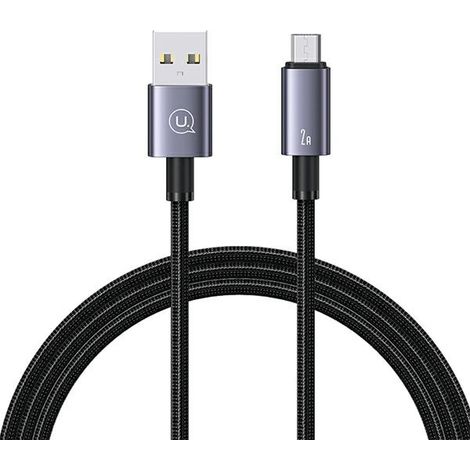 USAMS USB-zu-Micro-USB-Kabel 2A 1,2m Schnellladekabel Stahl/Angelaufen SJ668USB01 (US-SJ668) (1/5)