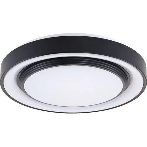 Plafoniera LED 72W tonda 48cm nera CCT telecomando (1/5)